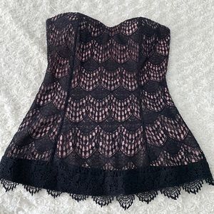 Strapless lace top